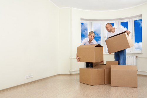 Carefully packed boxes for a Wimbledon student relocation