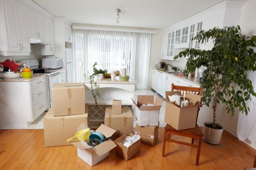 Furniture being carefully loaded for a Wimbledon house move