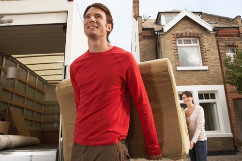 Packed moving boxes ready for house removals in Wimbledon