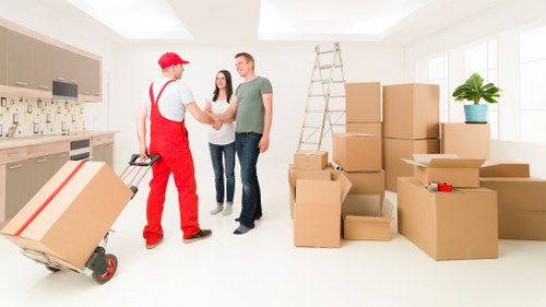 IT equipment being safely handled during an office move in Wimbledon