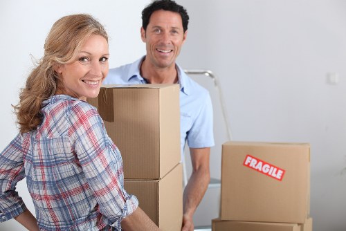 Apartment moving day preparation in Wimbledon with protected furniture